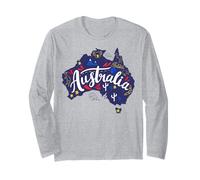 Australia Map Travel Aussie Down Under Australian Home Long Sleeve T-Shirt