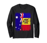 Australia Moldova Half Flag Australian Moldovan Heritage Long Sleeve T-Shirt