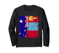 Australia Mongolia Half Flag Australian Mongolian Jersey Long Sleeve T-Shirt