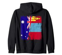 Australia Mongolia Half Flag Australian Mongolian Jersey Zip Hoodie
