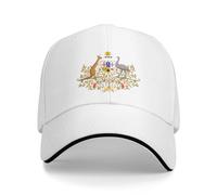 Australia National Emblem Hat Support Australia Coat of Arms Baseball Cap Australian Hat for Women Men Adjustable Hat, White, One size