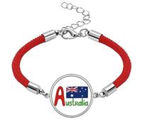 Australia National Flag Red Blue Pattern Lucky Red String Bracelet Rope Bracelet Handmade