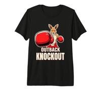 Australia Outback Fight Sport Funny Animal Kangaroo Boxing Premium T-Shirt