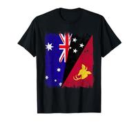 Australia Papua New Guinea Half Flag Australian PNG Heritage T-Shirt