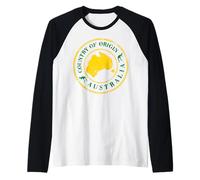 Australia Passport Stamp s Patriotic Oz Traveller Raglan Baseball Tee
