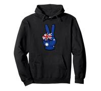 Australia Peace Sign Hand Patriotic Aussie Country Flag Pullover Hoodie