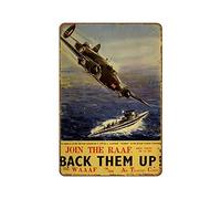 Australia RAAF Recruiting Bomber 1940s WWII Novelty Hot Coffee Metal Tin Signs Retro Plate Desserts Shop Cafe Decor Farmhouse Sign Living Room Decor Welcome Sign Home Decor Outdoor Decor 8"x12"