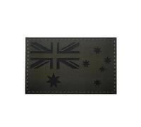 Australia Reflective Flag Patch Australia Infrared IR Tactical Embroidered Morale Vest Hook Patches Badages Emblem Applique Armband Sew on for Bags Hats Jackets Uniform Shoulder (Green)