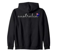 Australia Script Font and Australian Flag Heart Zip Hoodie
