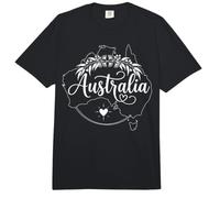 Australia Script Typography with Floral Wreath Map Outline Comfort Colors Adult Heavyweight T-Shirt