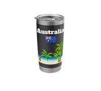 Australia Souvenir Beach Lover Palm Trees Australian Flag Stainless Steel Insulated Tumbler