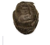 Australia Swiss Lace Toupee For Men Hair Prosthesis Natural Human Hair Capillary Replacement Wigs 30mm Wave 8x10#120#Color 410