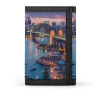 Australia Sydney Bridge Cityscape Skyline Trifold Wallet Slim Wallets with ID Window Credit Card Pockets for Men Women