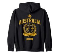 Australia Sydney Est. 1901 Vintage Kangaroo Emu Crest Zip Hoodie