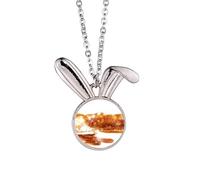 Australia Sydney Opera House and Bridge Rabbit Necklace Pendant Bunny Animal Jewelry Gift
