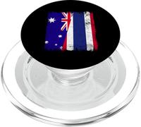 Australia Thailand Half Flag Australian Thai Roots PopSockets PopGrip for MagSafe