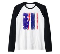 Australia Thailand Half Flag Australian Thai Roots Raglan Baseball Tee