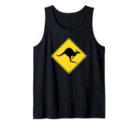 Australia Traffic Road Warning Sign Yellow Kangaroo Tank Top