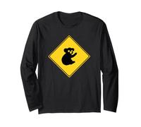 Australia Traffic Road Warning Sign Yellow Koala Long Sleeve T-Shirt