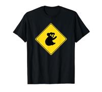 Australia Traffic Road Warning Sign Yellow Koala Value Graphic T-Shirt, Men, Black, S