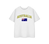 Australia Unisex Kids White T-Shirt | Australian Flag Graphic Design Tee for Boys & Girls | Sports Fan Summer Olympics Merchandise