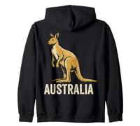 AUSTRALIA Vintage Kangaroo with Aboriginal Dot Art Style Zip Hoodie