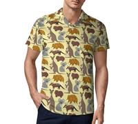 Australia Wild Animals Men's Golf Polo Shirt Slim-fit T-Shirts Short Sleeve Casual Print Tops 4XL