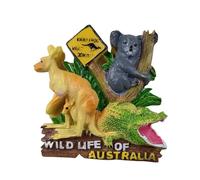 Australia Wild Life Fridge Magnet - Kangaroo, Koala and Crocodile - 3D Souvenir Magnet - Collectible Magnetic Decoration - Travel Gift Idea Collection L288