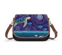 Australian Aboriginal Cross Body Bag Women Handbag Shoulder Bag Purse with Removable Strap