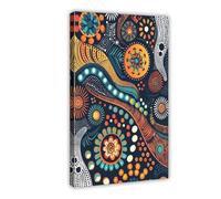 Australian Aboriginal Dot Painting Art Print Canvas Poster Wall Art Decor Print Picture Paintings for Living Room Bedroom Decoration 24x36inch(60x90cm)