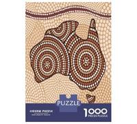 Australian Aboriginal Dot Painting Map Travel Puzzle 1000 Pieces, Romantic City Break Scene, Decorative Artwork, Thick Cardboard Pieces, Birthday Gift for Home Décor Fans, 38x26cm/1000pcs