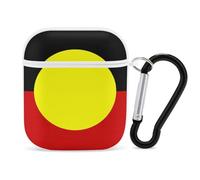 Australian Aboriginal Flag Funny Headphone Cases Compatible with AirPods 1&2 Hard PC Protective Cover with Keychain