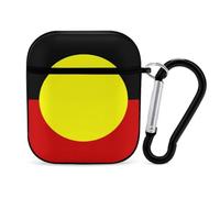 Australian Aboriginal Flag Funny Headphone Cases Compatible with AirPods 1&2 Hard PC Protective Cover with Keychain