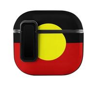Australian Aboriginal Flag Funny Headphone Cases Compatible with AirPods 4 Hard PC Protective Cover with Secure Buckle