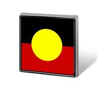 Australian Aboriginal Flag Metal Brooches Square 1" Badge Decorative Lapel Pins Clothing Backpack Accessory Gift