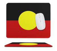 Australian Aboriginal Flag Non-Slip Mouse Pads Square Desk Mat Rubber Gaming Mousepad for Computer Laptop Gamers 9.8"x11.8"