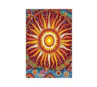 Australian Aboriginal Sun And Earth Art Print Canvas Poster Wall Art Decor Print Picture Paintings for Living Room Bedroom Decoration 16x24inch(40x60cm)