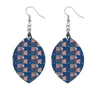 Australian And U.S.A Flag Wooden Earrings Pendants Lightweight Wood Drop Charms Statement Jewelry Gifts for Women Star