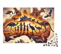 Australian Animals 1000 Piece Jigsaw Puzzle Paper for Adults Aboriginal Art Jigsaw Puzzle for Family Relaxation Gift 70x50cm/1000pcs