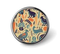 Australian Animals Badges Circle with Button Design, Personalized Picture Pin Brooches, Round Badge Holders for Decorate Hat Shirt Clothing Bag Accessories