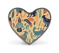 Australian Animals Badges Heart with Button Design, Personalized Picture Pin Brooches, Heart Badge Holders for Decorate Hat Shirt Clothing Bag Accessories