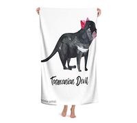 Australian Animals Bath Towels Watercolor Wildlife On A White Background Tasmanian Devil Lettering Men Women Absorbent Quick Dry Oversized Bath Towel for Pool Bathroom Travel Sports Hotel