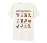 Australian Animals for Kids Learning Chart Cute Aussie Premium T-Shirt