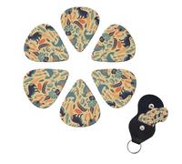 Australian Animals Guitar Picks 6 Pack 3 Different Thickness Celluloid Guitar Plectrums with Guitar Pick Holder Personalized Guitar Pick for Acoustic Guitar, Electric Guitar, Bass, Ukulele