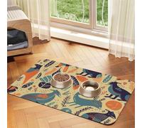 Australian Animals Pet Feeding Mat 30x45cm, Absorbent Dog Mat for Food and Water Bowl, PU Leather Cat Food Mat Waterproof Dog Bowl Mats Quick Dry Pet Placemats-No Stains
