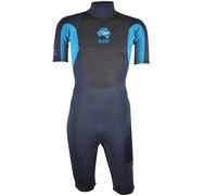 Australian Board Co | Mens Summer Wetsuit | Pulse Shorty | 3/2mm Thickness | Comfort Fit | No Wind Chill | Flexible Stretch | Blue | UK Size Large