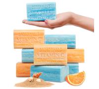 Australian Botanical Soap, Sea Salt with Ocean Minerals and Valencia Orange Soaps | All Skin Types | Shea Butter Enriches | 6.8 oz (193g) | 4 Bar of Each - 8 Pack