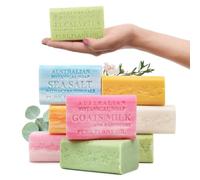 Australian Botanical Soap Variety Pack, 6.6 oz Bars - Goat Milk, Eucalyptus, Manuka Honey, Sea Salt, Pink Lychee, Lemongrass, Raspberry, Valencia Orange - Enriched with Organic Shea Butter, Pack of 8