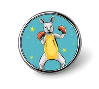 Australian Boxing Kangaroo Round Badge Button Pins Custom Brooches Lapel Pins Clothing Decoration for Women Men