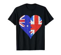 Australian British Flag Heart T-Shirt